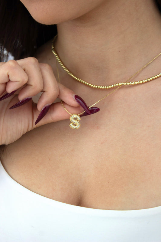 Bubble Initial Necklace
